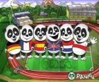 Несколько Panda Panfu футболки некоторых национальных команд